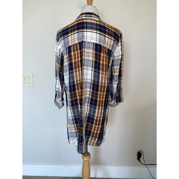 Caffe Marrakesh Blouse L/S Plaid Tunic Size Small NWT - Picture 4 of 6